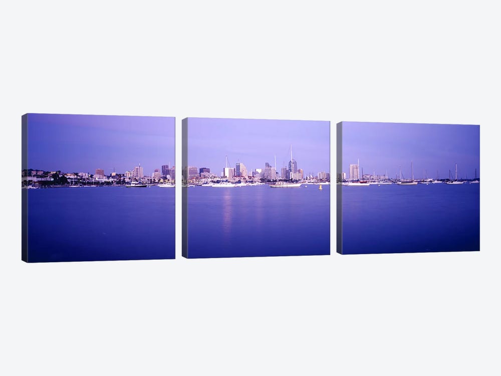 Buildings at the waterfront, San Diego, California, USA by Panoramic Images 3-piece Canvas Print
