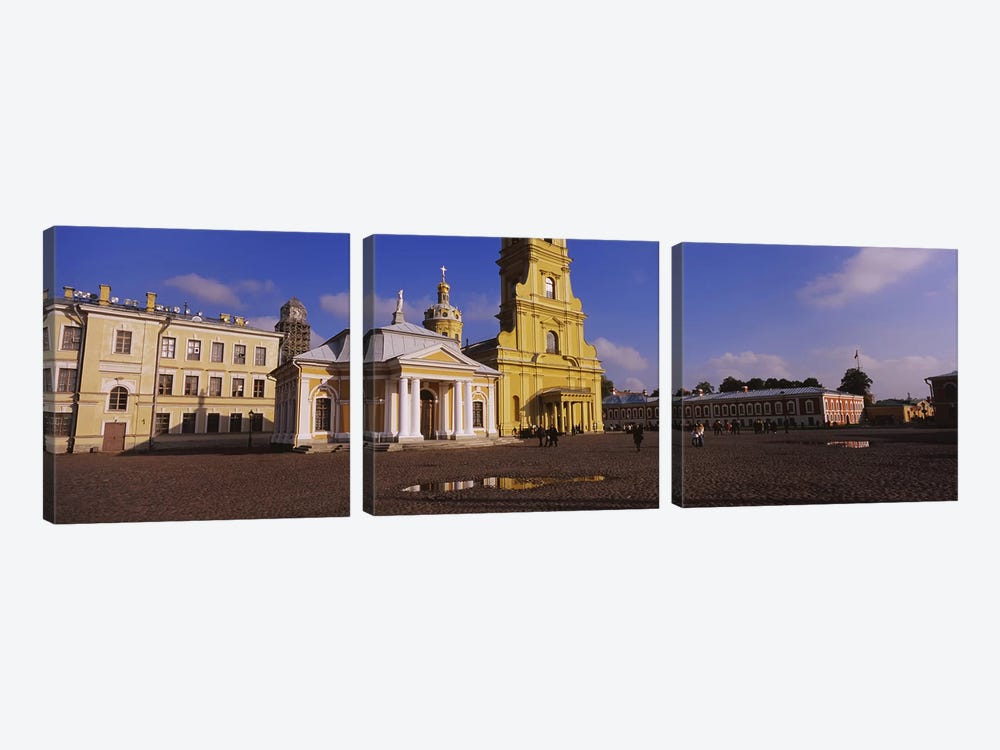Facade of a cathedralPeter & Paul Cathedral, Peter & Paul Fortress, St. Petersburg, Russia by Panoramic Images 3-piece Canvas Print