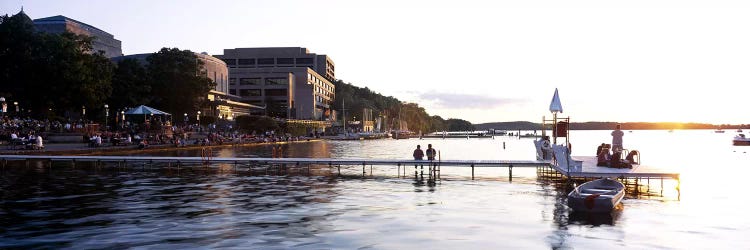 Group of people at a waterfront, Lake Mendota, University of Wisconsin, Memorial Union, Madison, Dane County, Wisconsin, USA by Panoramic Images wall art
