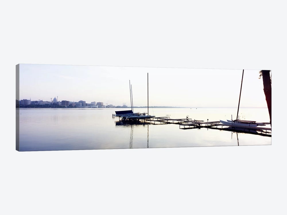 Boats at a harborLake Monona, Madison, Dane County, Wisconsin, USA by Panoramic Images 1-piece Canvas Print