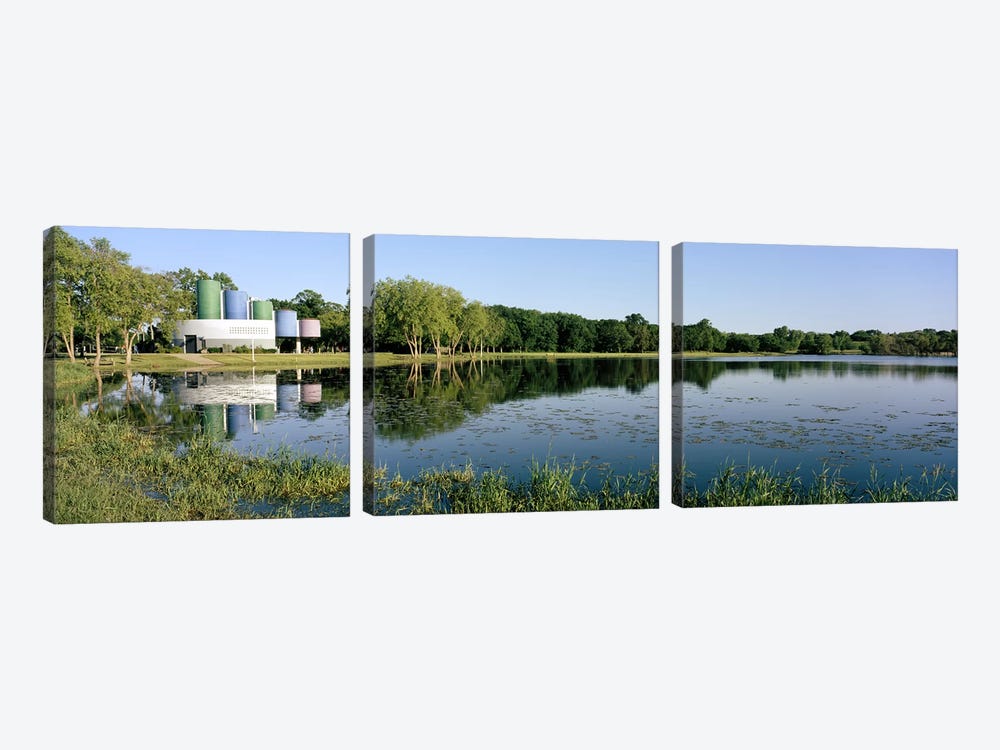 Reflection of trees in water, Warner Park, Madison, Dane County, Wisconsin, USA by Panoramic Images 3-piece Canvas Art Print