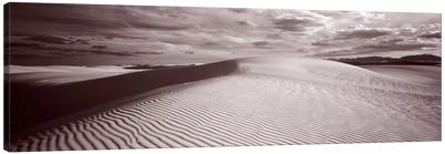 Cloudy Landscape In B&W, White Sands National Monument, Tularosa Basin, New Mexico Canvas Art Print - Sepia Photography