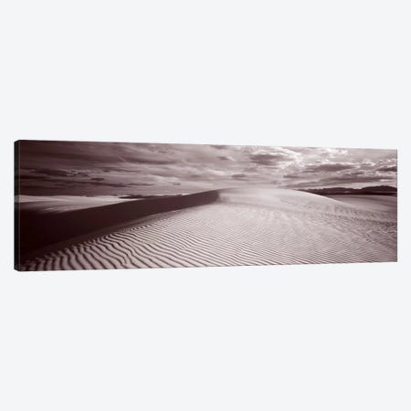Cloudy Landscape In B&W, White Sands National Monument, Tularosa Basin, New Mexico Canvas Print #PIM629} by Panoramic Images Canvas Art