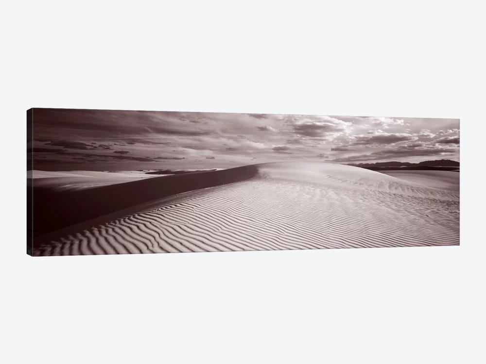Cloudy Landscape In B&W, White Sands National Monument, Tularosa Basin, New Mexico by Panoramic Images 1-piece Canvas Art Print