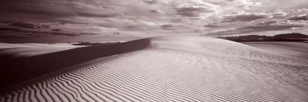 New Mexico: Cloudy Landscape In B&W, White Sands National Monument, Tularosa Basin, New Mexico by Panoramic Images