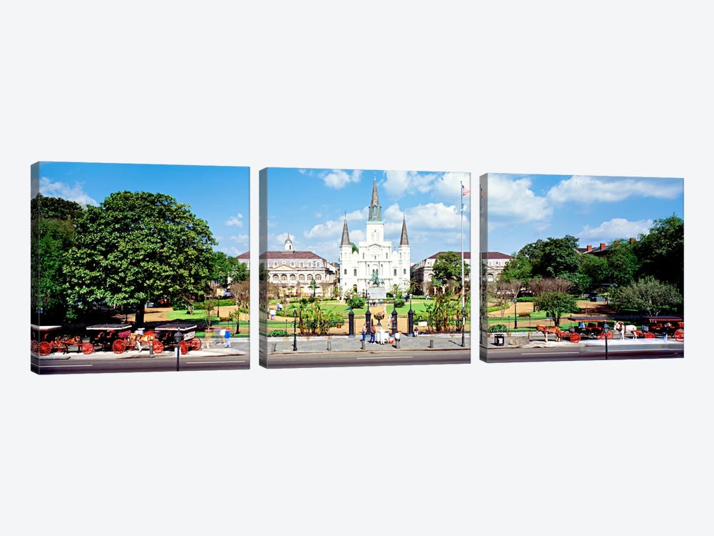 Jackson Square, New Orleans, Louisiana, USA by Panoramic Images 3-piece Canvas Wall Art