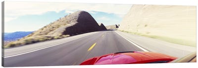 Car on a road, outside Las Vegas, Nevada, USA Canvas Art Print - Nevada Art