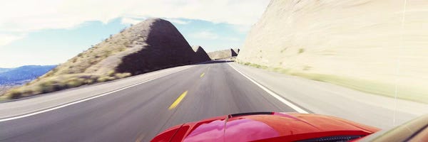 Nevada: Car on a road, outside Las Vegas, Nevada, USA by Panoramic Images