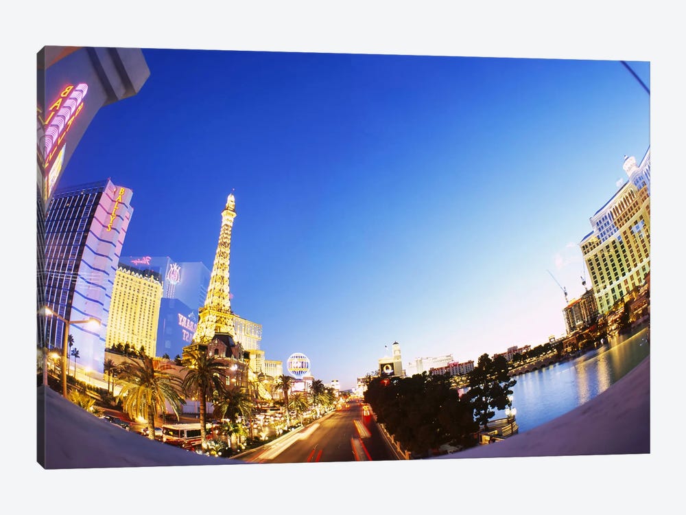 Buildings lit up at dusk, Las Vegas, Nevada, USA #3 by Panoramic Images 1-piece Canvas Wall Art