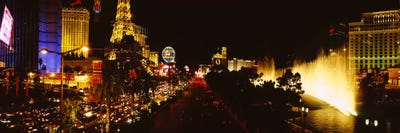 Buildings lit up at night, Las Vegas, Nevada, USA #4 by Panoramic Images canvas print