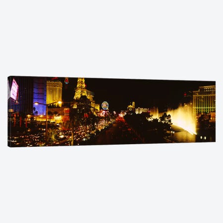 Buildings lit up at night, Las Vegas, Nevada, USA #4 Canvas Print #PIM6309} by Panoramic Images Canvas Art Print