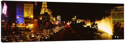 Buildings lit up at night, Las Vegas, Nevada, USA #4 Canvas Art Print - Las Vegas Art