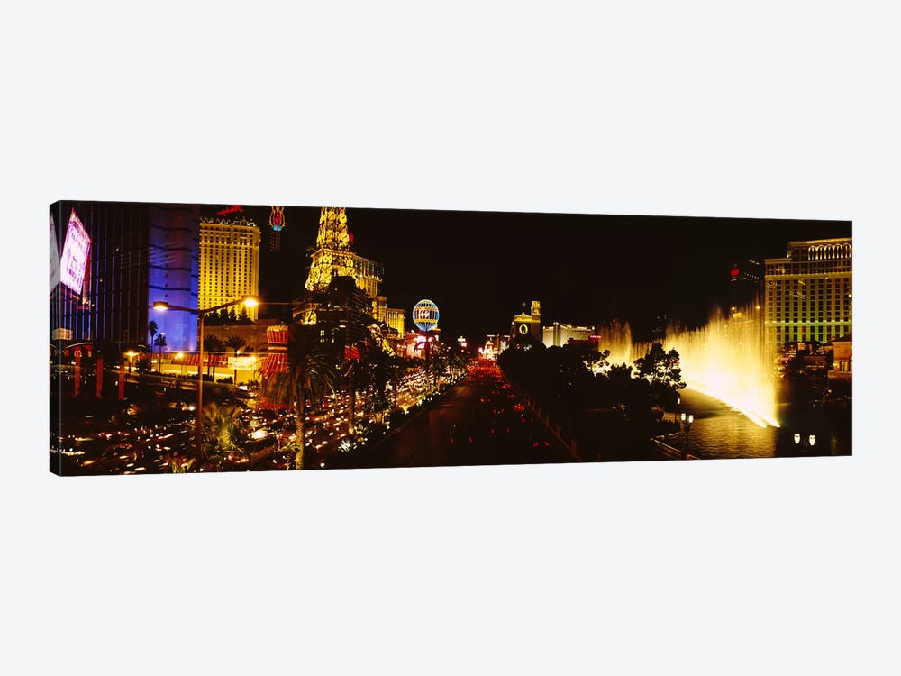 Buildings lit up at night, Las Vegas, Nevada, USA #4 by Panoramic Images 1-piece Canvas Art Print
