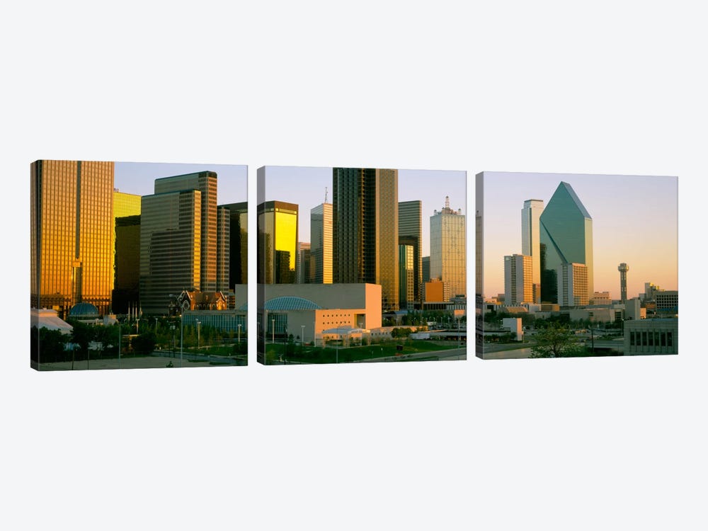 Skyscrapers in a city, Dallas, Texas, USA #3 by Panoramic Images 3-piece Canvas Art Print