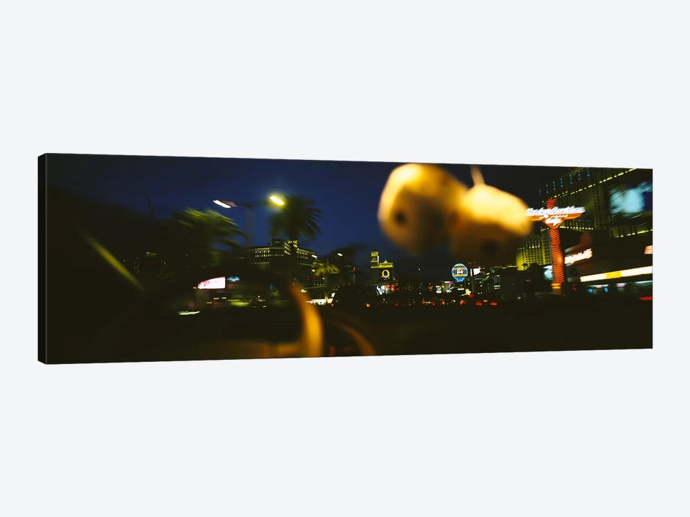 Buildings lit up at night viewed through a car, Las Vegas, Nevada, USA #2 by Panoramic Images 1-piece Canvas Artwork