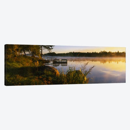 Foggy Morning Along The Vuoksi River, Imatra, Finland Canvas Print #PIM6317} by Panoramic Images Canvas Art Print