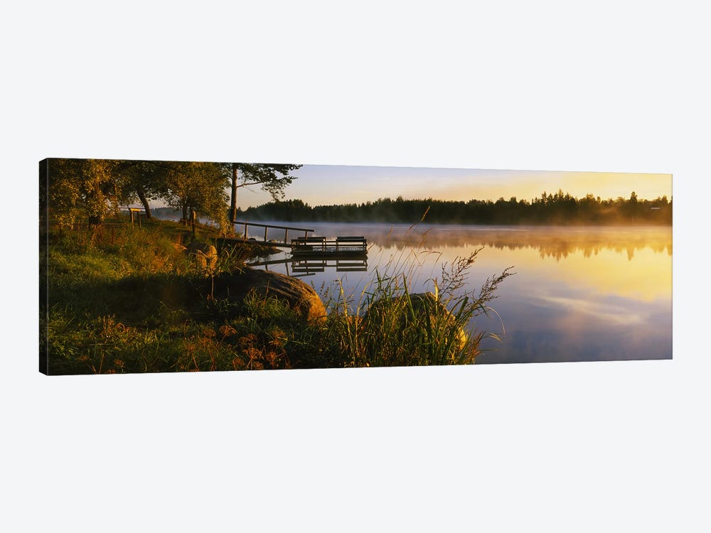 Foggy Morning Along The Vuoksi River, Imatra, Finland by Panoramic Images 1-piece Canvas Artwork