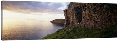 Duntulm Castle Ruins & Tulm Island, Trotternish, Isle Of Skye, Scotland Canvas Art Print - Cliff Art