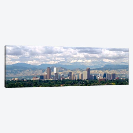 Clouds over skyline and mountains, Denver, Colorado, USA Canvas Print #PIM6324} by Panoramic Images Canvas Wall Art