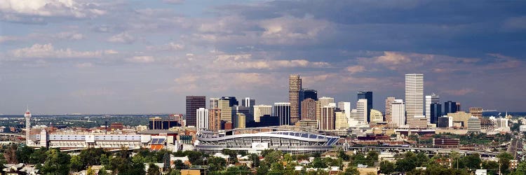 Skyline with Invesco Stadium, Denver, Colorado, USA