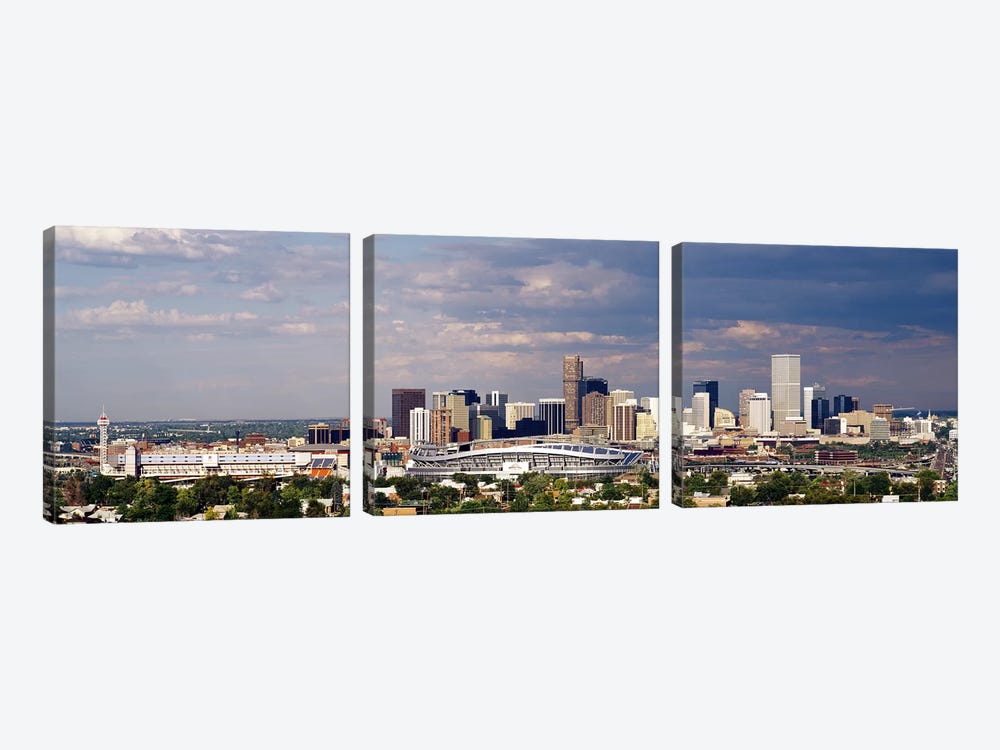 Skyline with Invesco Stadium, Denver, Colorado, USA by Panoramic Images 3-piece Canvas Art Print