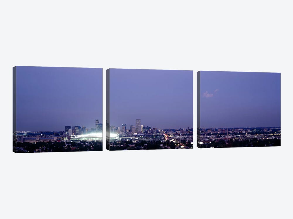 High angle view of a city, Denver, Colorado, USA by Panoramic Images 3-piece Canvas Wall Art