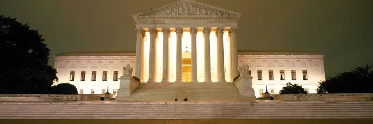 Supreme Court Building illuminated at night, Washington DC, USA