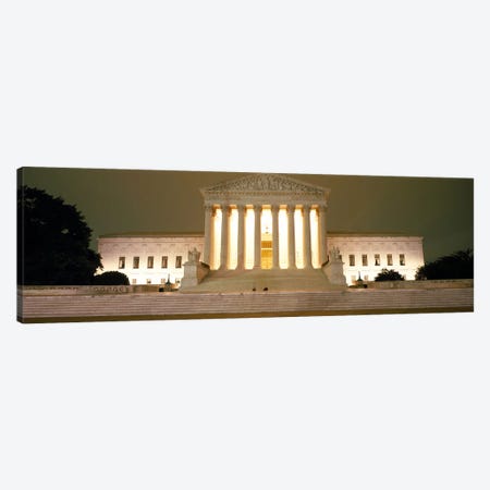 Supreme Court Building illuminated at night, Washington DC, USA Canvas Print #PIM6328} by Panoramic Images Art Print