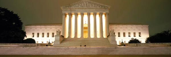 Washington, D.C.: Supreme Court Building illuminated at night, Washington DC, USA by Panoramic Images