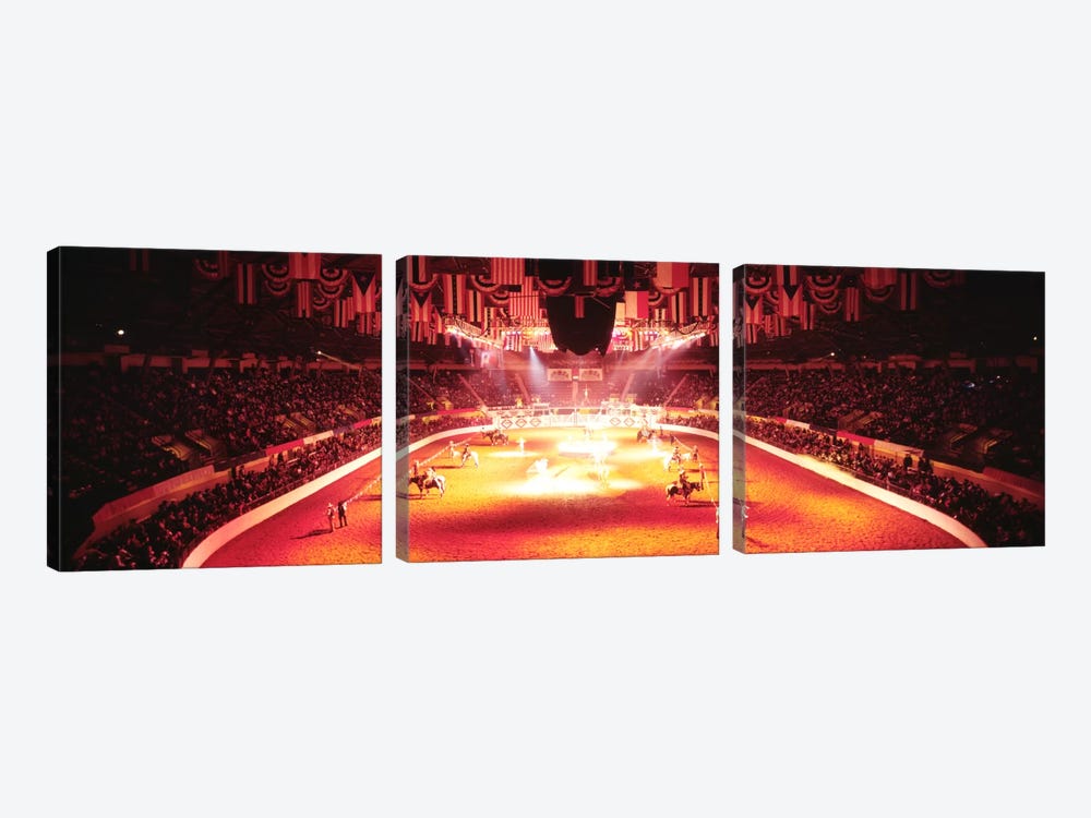 100th Stock Show And Rodeo, Fort Worth, Texas, USA by Panoramic Images 3-piece Canvas Wall Art