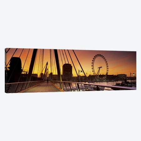 London Eye (Millenium Wheel) And South Bank As Seen From Golden Jubilee Bridge, Lambeth, London, England Canvas Print #PIM6343} by Panoramic Images Canvas Print