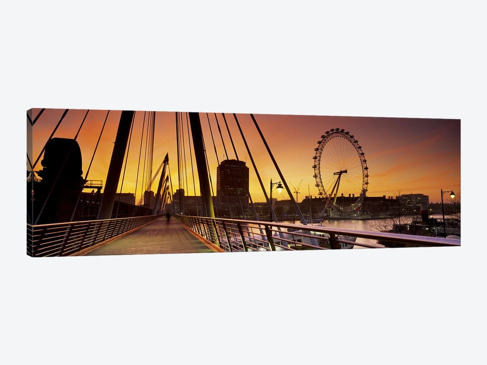 London Eye (Millenium Wheel) And South Bank As Seen From Golden Jubilee Bridge, Lambeth, London, England by Panoramic Images 1-piece Art Print