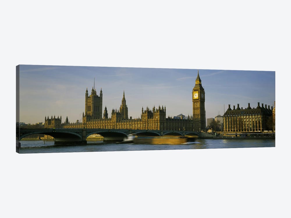 Palace Of Westminster, Westminster Bridge & Portcullis House, London, England by Panoramic Images 1-piece Canvas Wall Art
