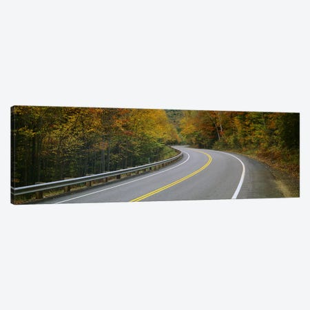 Winding Road Through An Autumn Forest Landscape, New Hampshire, USA Canvas Print #PIM6357} by Panoramic Images Art Print