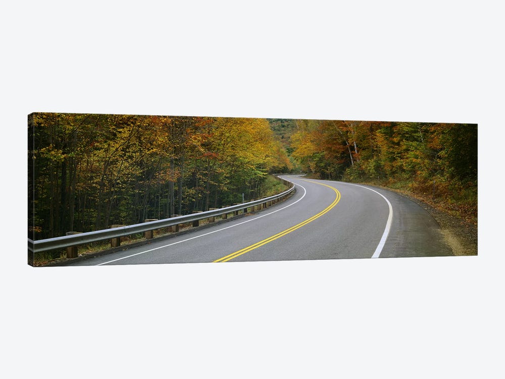 Winding Road Through An Autumn Forest Landscape, New Hampshire, USA by Panoramic Images 1-piece Canvas Wall Art