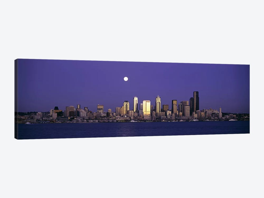 Skyscrapers at the waterfront, Elliott Bay, Seattle, King County, Washington State, USA by Panoramic Images 1-piece Canvas Artwork