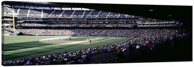 Baseball players playing baseball in a stadium, Safeco Field, Seattle, King County, Washington State, USA Canvas Art Print