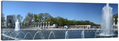 Fountain in a war memorial, National World War II Memorial, Washington DC, USA Canvas Art Print - City Park Art