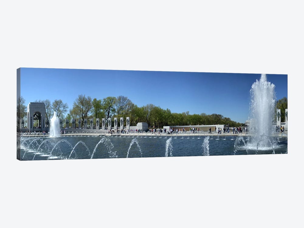 Fountain in a war memorial, National World War II Memorial, Washington DC, USA by Panoramic Images 1-piece Canvas Art Print