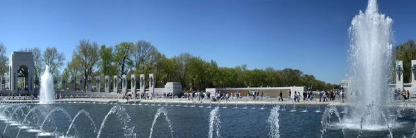 Washington, D.C.: Fountain in a war memorial, National World War II Memorial, Washington DC, USA by Panoramic Images