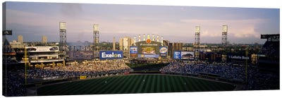 High angle view of spectators in a stadium, U.S. Cellular Field, Chicago, Illinois, USA Canvas Art Print - Stadium Art