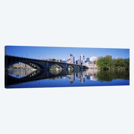 Arch bridge across a riverMinneapolis, Hennepin County, Minnesota, USA Canvas Print #PIM6388} by Panoramic Images Canvas Art Print