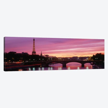 Fuchsia Sunset, Paris, Ile-de-France, France Canvas Print #PIM638} by Panoramic Images Canvas Print