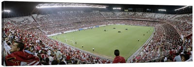 Crowd in a stadium, Sevilla FC, Estadio Ramon Sanchez Pizjuan, Seville, Seville Province, Andalusia, Spain Canvas Art Print - Soccer Art