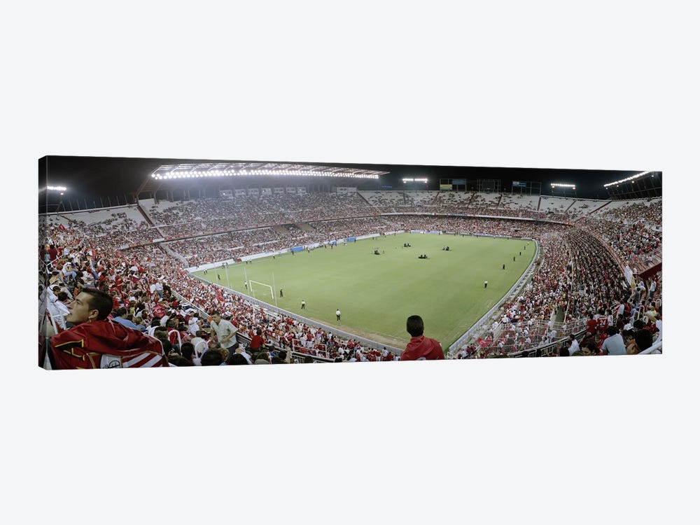 Crowd in a stadium, Sevilla FC, Estadio Ramon Sanchez Pizjuan, Seville, Seville Province, Andalusia, Spain by Panoramic Images 1-piece Canvas Wall Art
