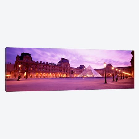 Napolean Courtyard At Dusk, Palais du Louvre, Paris, Ile-de-France, France Canvas Print #PIM639} by Panoramic Images Art Print