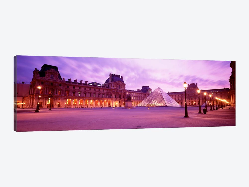 Napolean Courtyard At Dusk, Palais du Louvre, Paris, Ile-de-France, France by Panoramic Images 1-piece Canvas Art