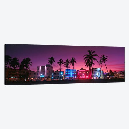 Hotels Illuminated At NightSouth Beach Miami, Florida, USA Canvas Print #PIM63} by Panoramic Images Canvas Art