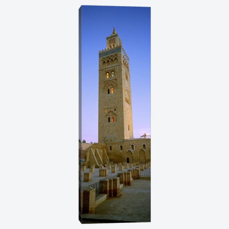 Low angle view of a minaret, Koutoubia Mosque, Marrakech, Morocco Canvas Print #PIM6404} by Panoramic Images Art Print