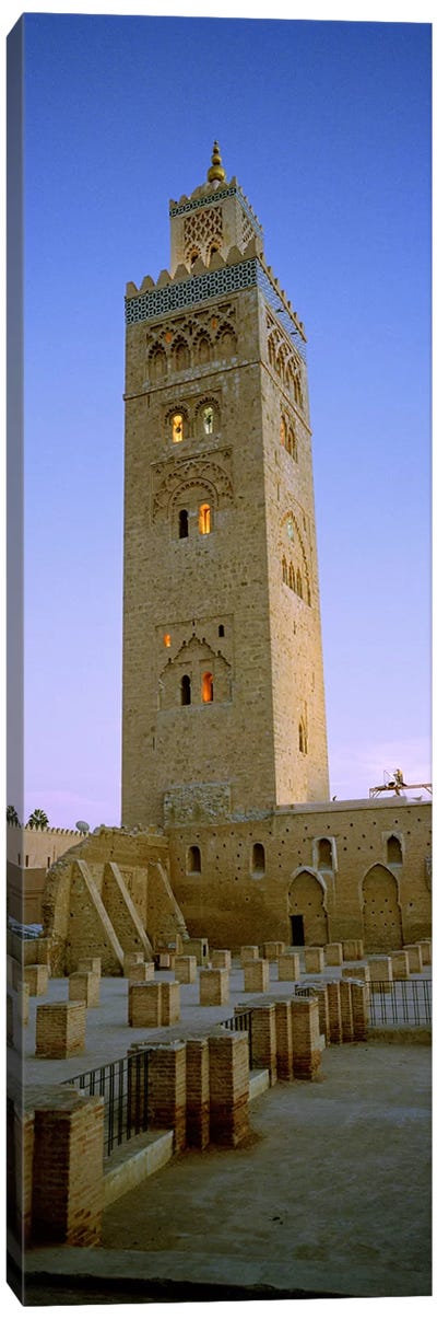 Low angle view of a minaret, Koutoubia Mosque, Marrakech, Morocco Canvas Art Print - Churches & Places of Worship